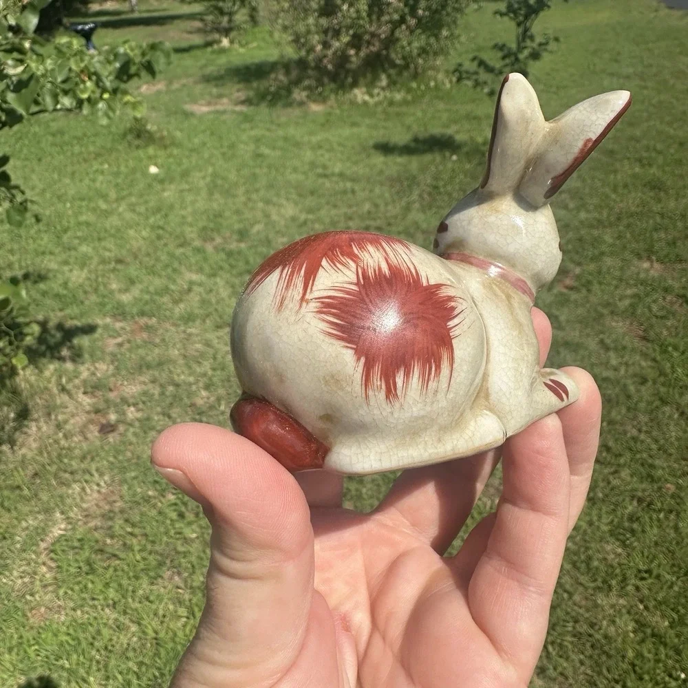 Staffordshire Style Bunny Rabbit Small Porcelain Figurine 4